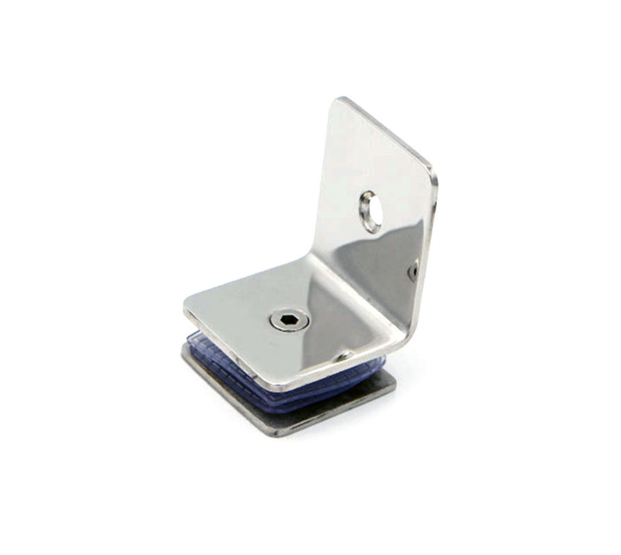 Stainless Steel 90 Degree 45x45mm Wall To Glass Clamp