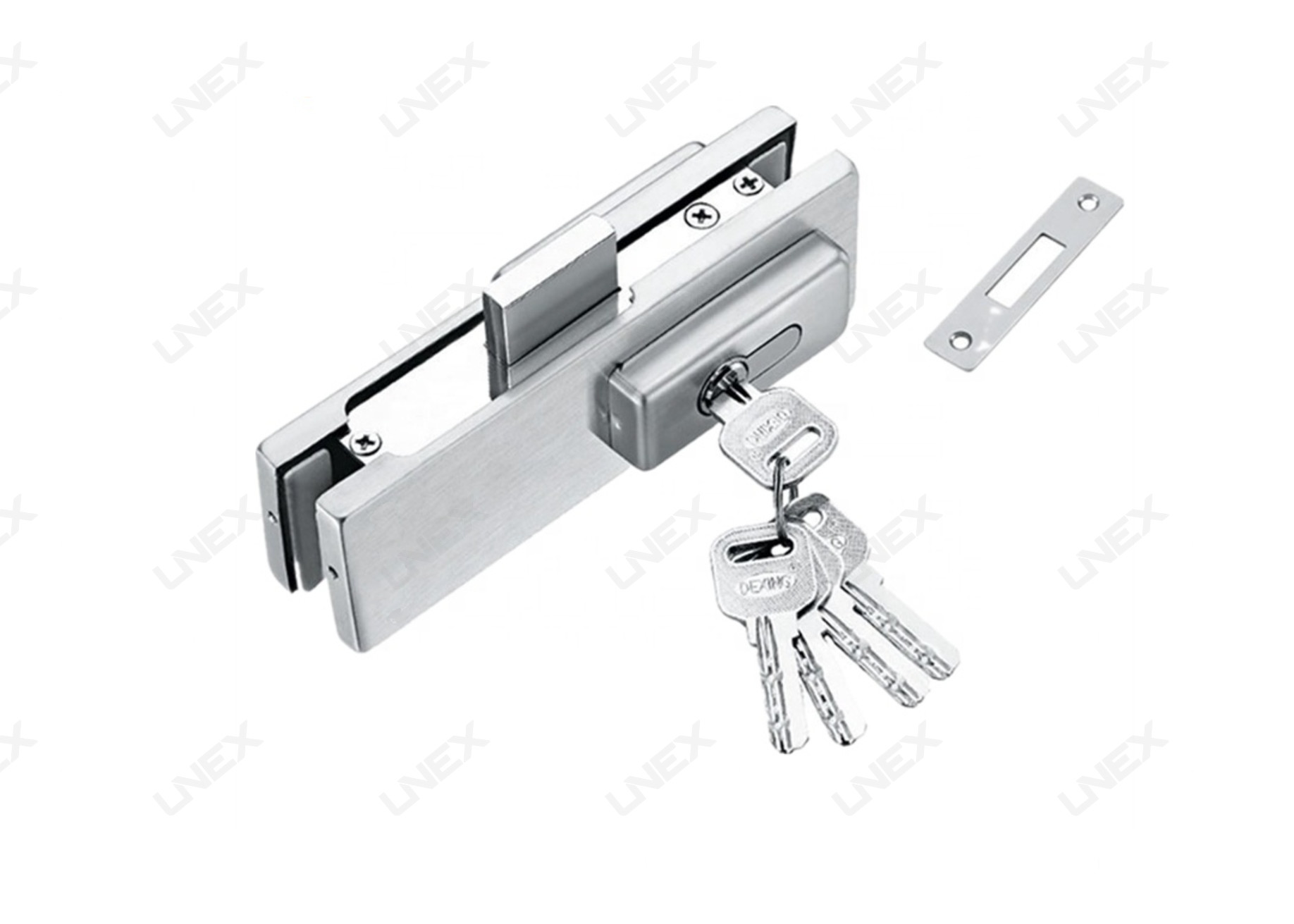 Custom Glass Hardware Stainless Steel Brass Key Lock Glass Door Patch ...